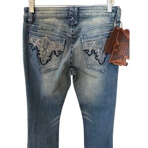 NWT Antik Denim Women's Wide Leg Bootcut Jeans Size 29 Western Cowgirl Festival